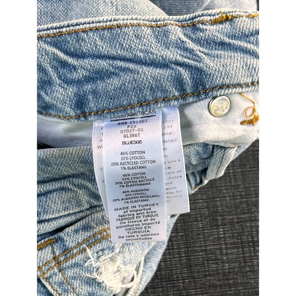 Good American Womens blue jeans 8/29 Distressed Denim straight leg Stretch Chic - Picture 8 of 10